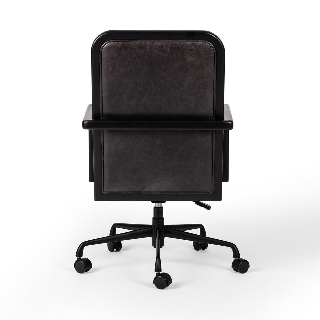 Lacey Cuero Top Negro Silla de Escritorio