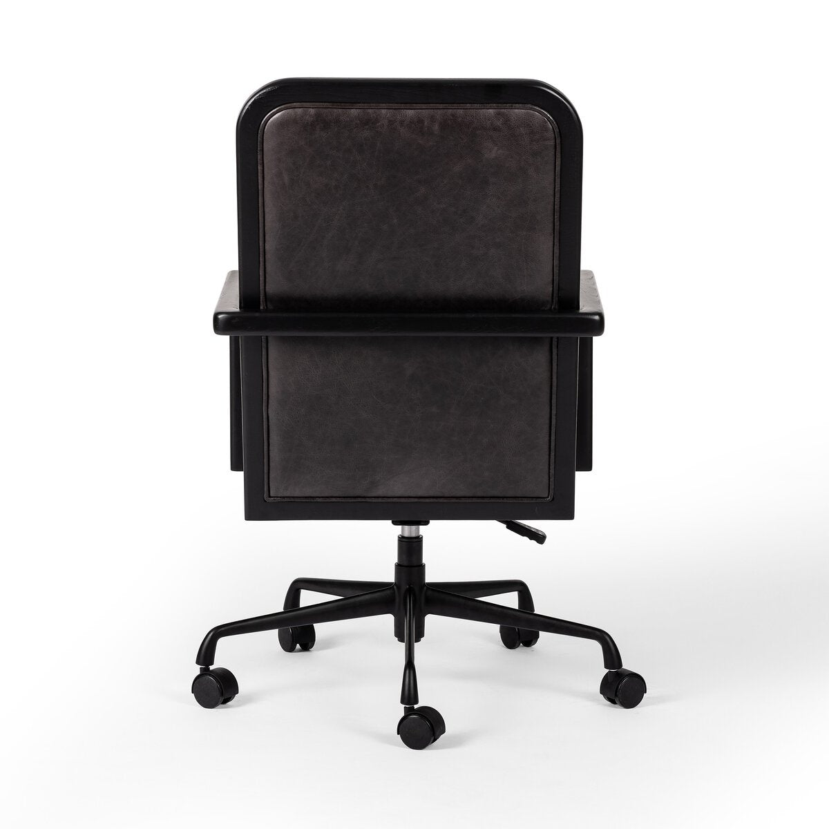 Lacey Cuero Top Negro Silla de Escritorio