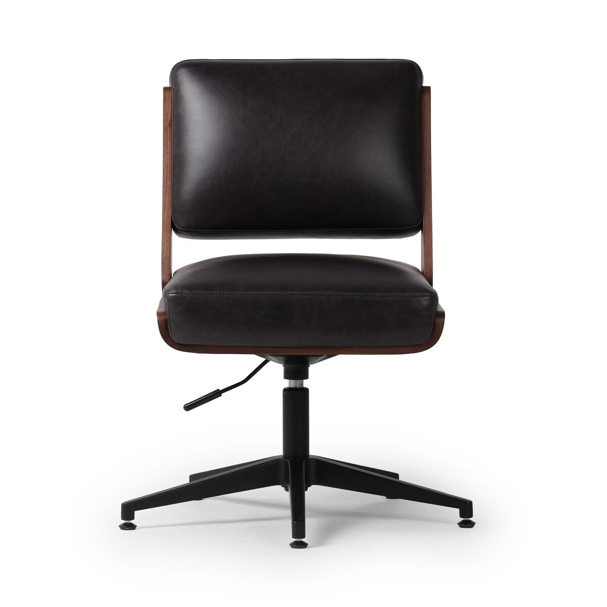 Landon Cuero Top Negro Silla de Escritorio