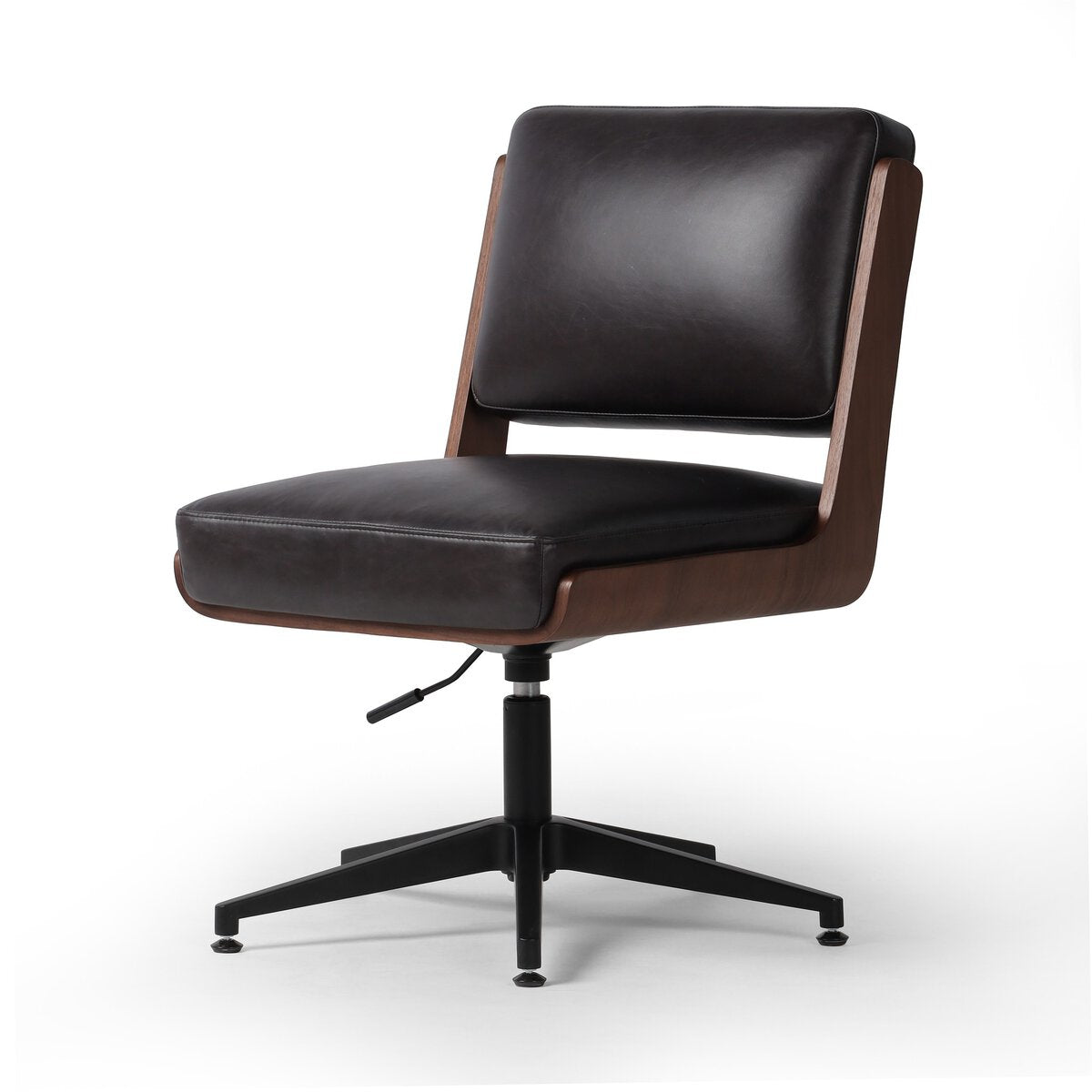 Landon Cuero Top Negro Silla de Escritorio
