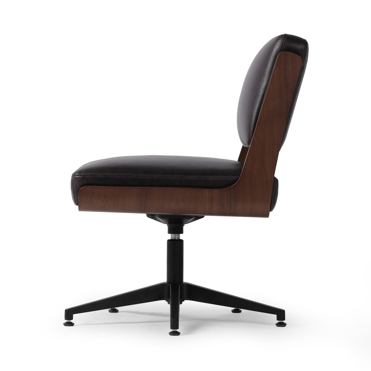 Landon Cuero Top Negro Silla de Escritorio