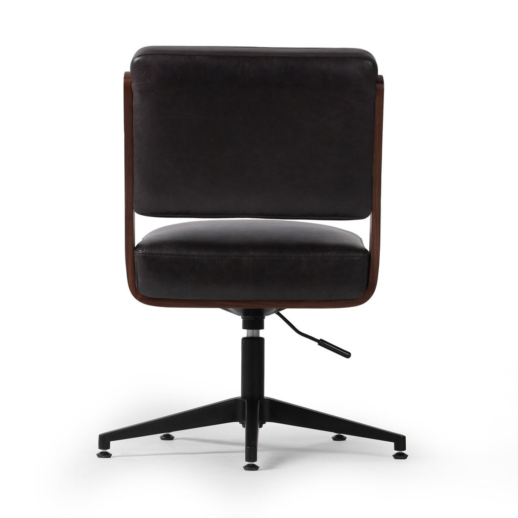 Landon Cuero Top Negro Silla de Escritorio