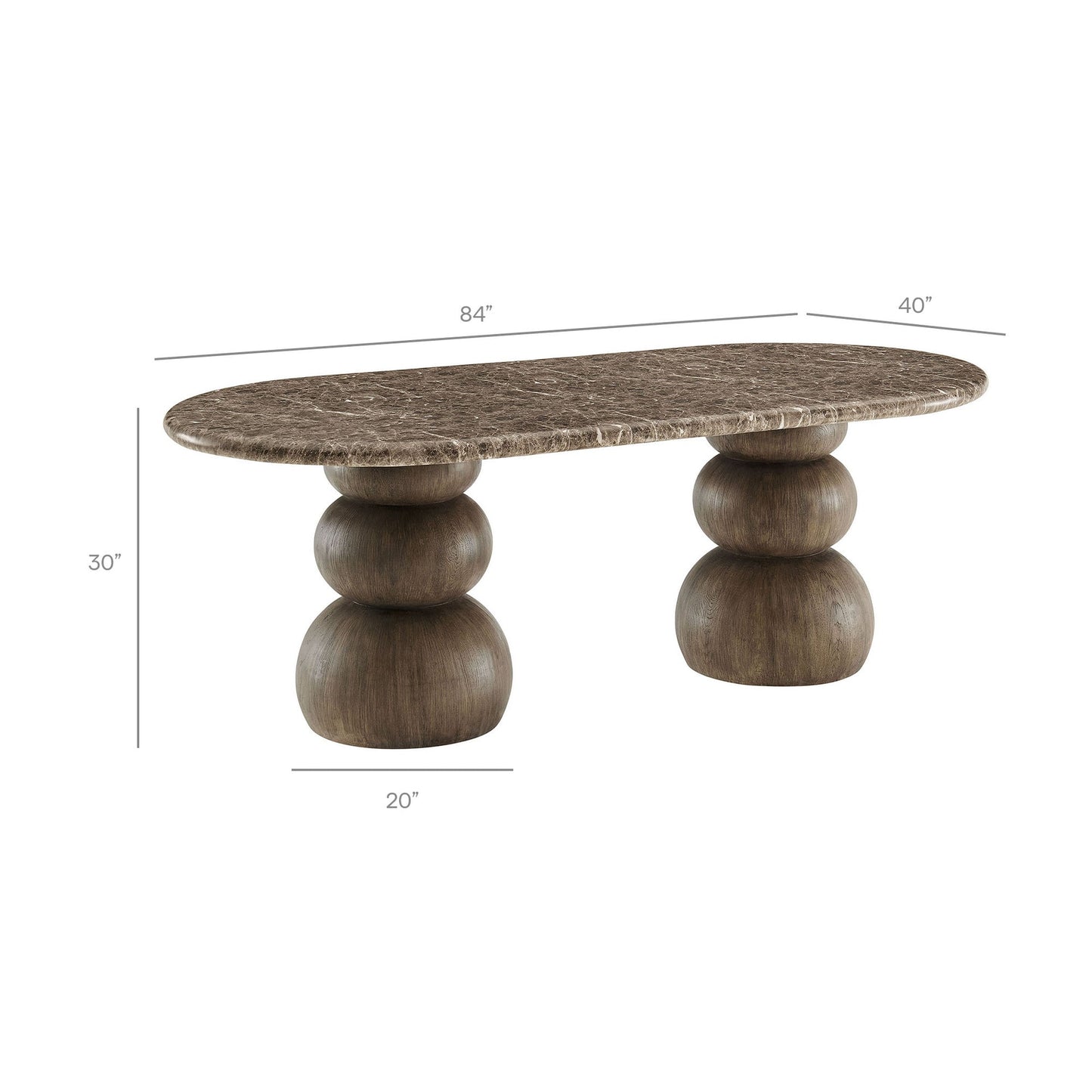 Pietra Mesa de comedor ovalada (Exterior)