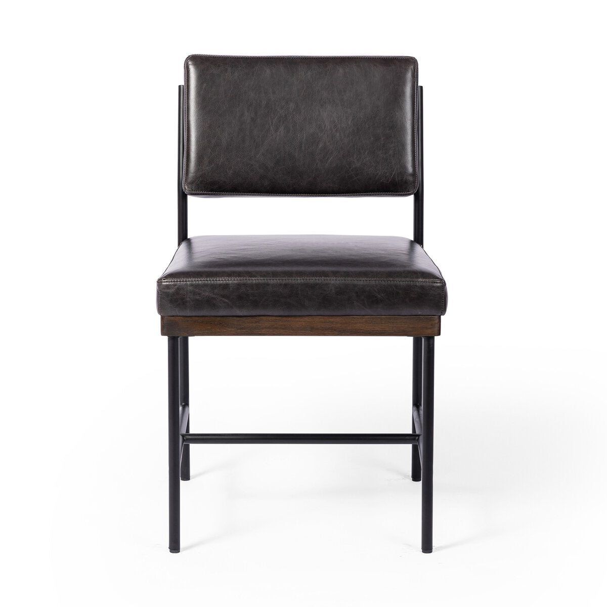 Benton Cuero Top Negro Silla de comedor