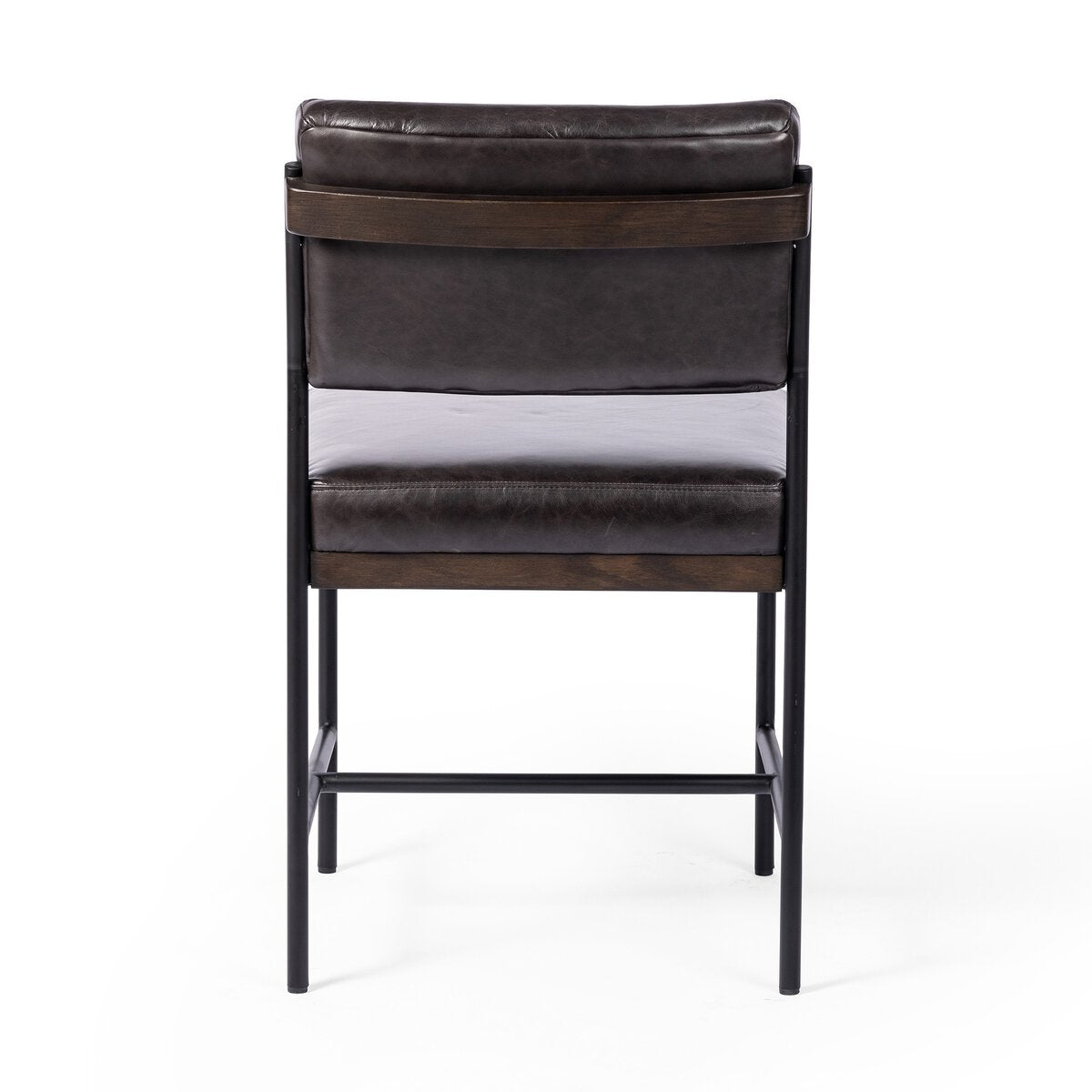 Benton Cuero Top Negro Silla de comedor