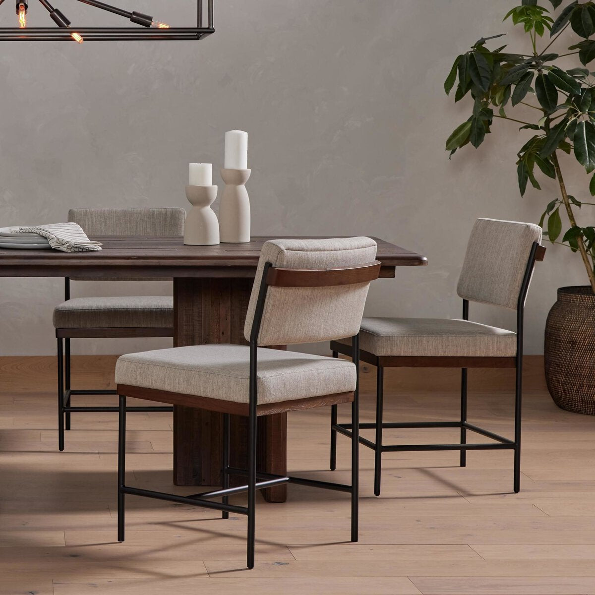 Benton Lino Gris Silla de comedor