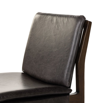 Aya Cuero Top Negro Silla de Comedor