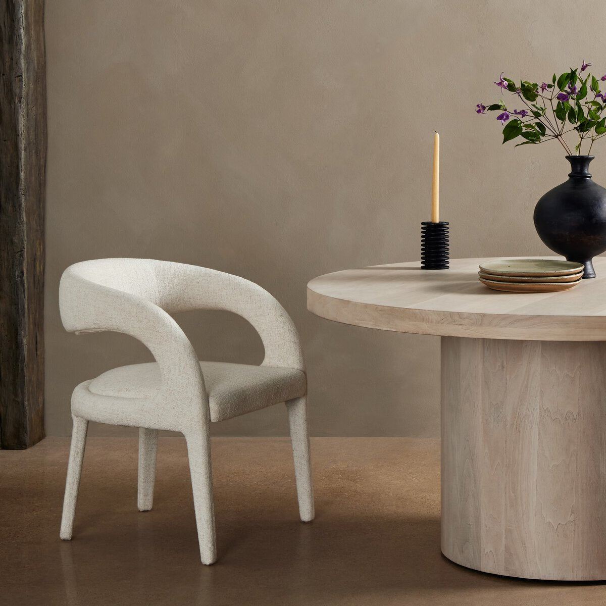 Hawkins Lino Crema Silla de Comedor