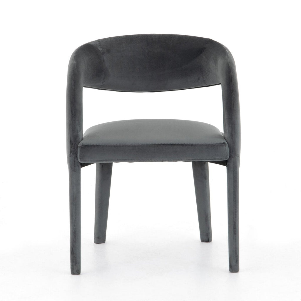Hawkins Terciopelo Gris Silla de Comedor