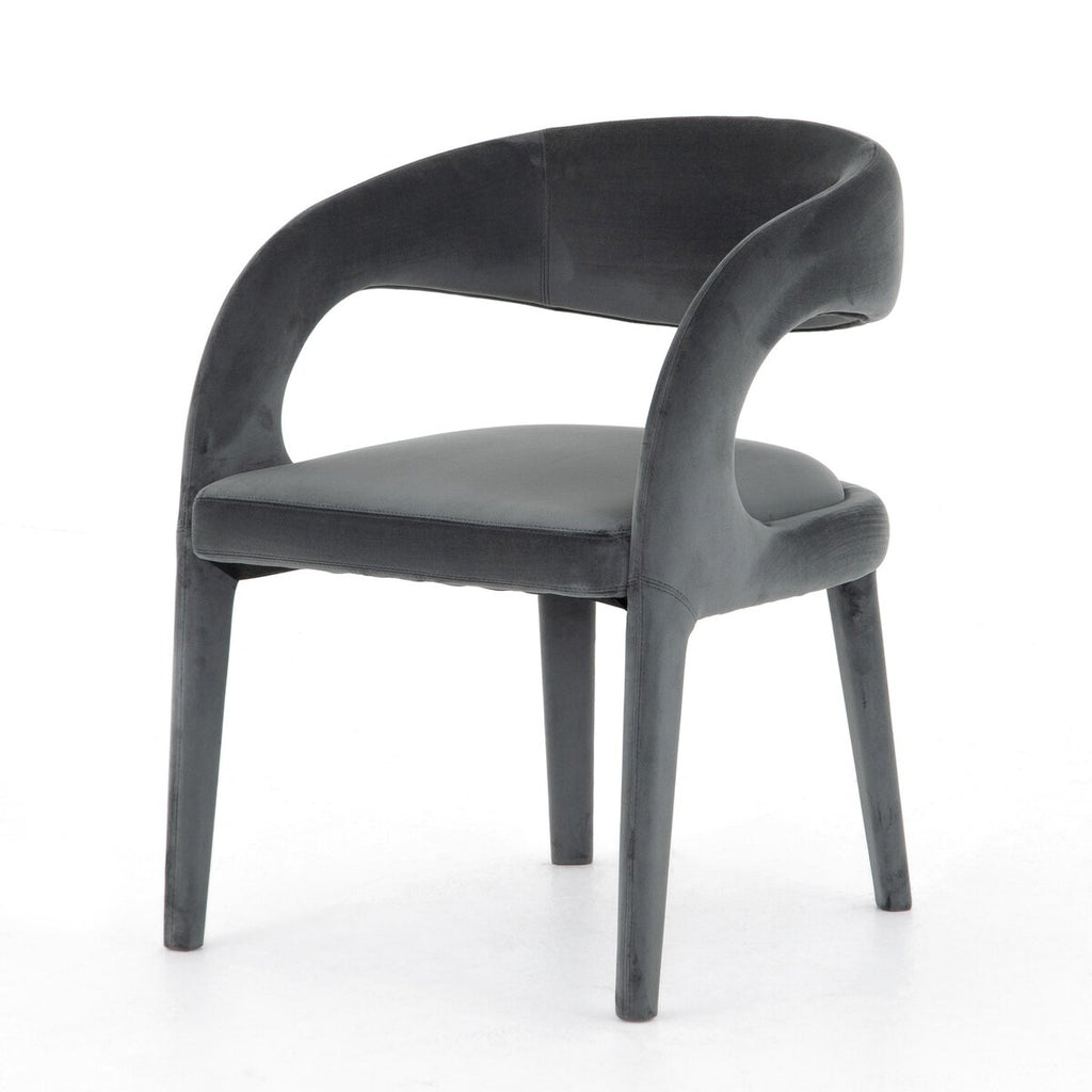 Hawkins Terciopelo Gris Silla de Comedor