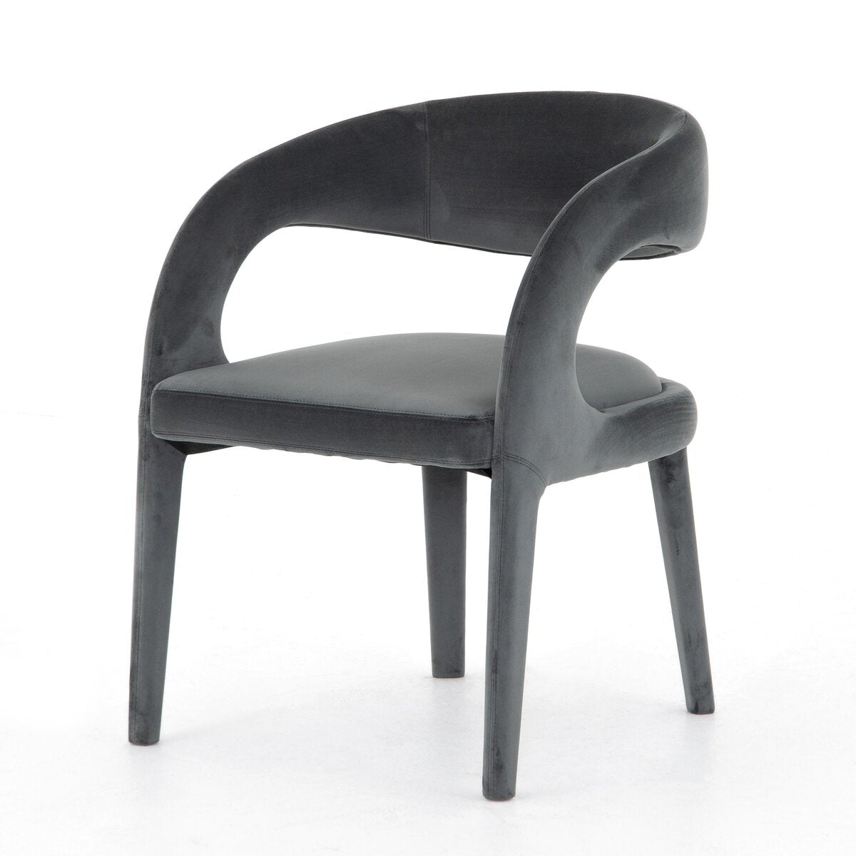 Hawkins Terciopelo Gris Silla de Comedor