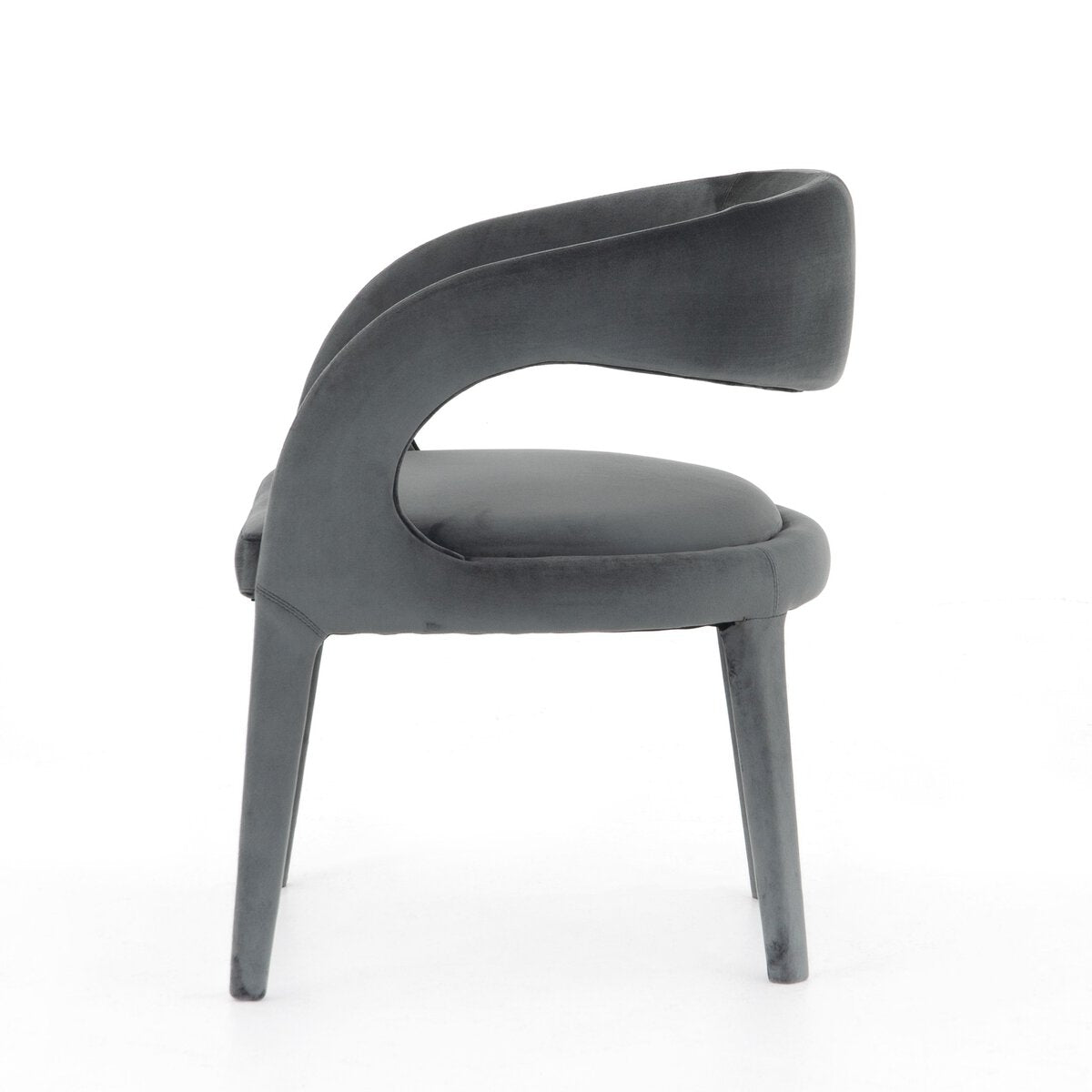 Hawkins Terciopelo Gris Silla de Comedor