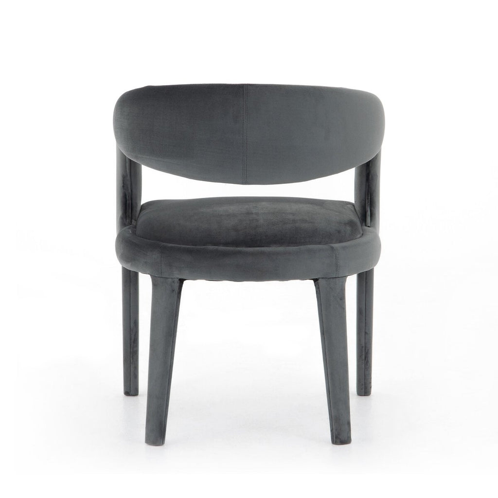 Hawkins Terciopelo Gris Silla de Comedor