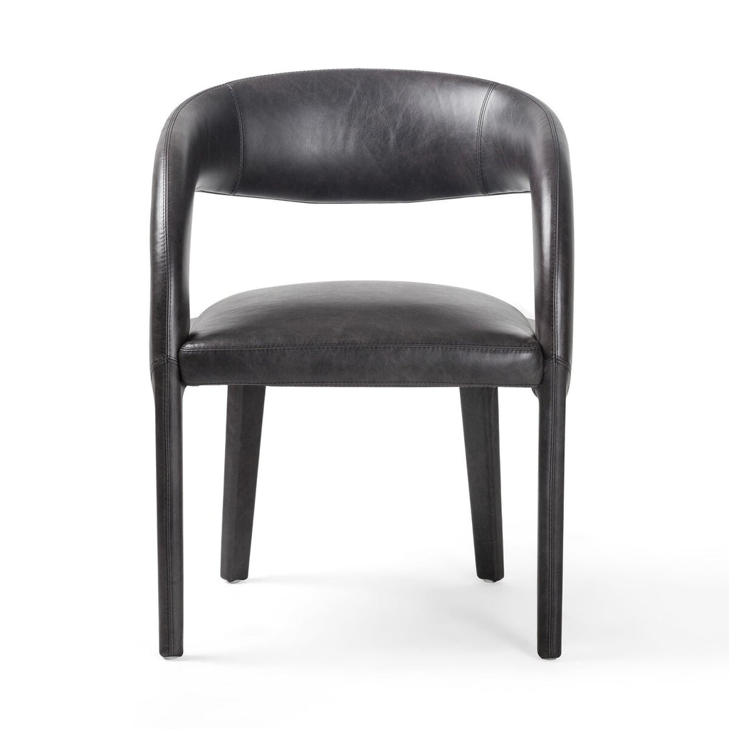 Hawkins Cuero Top Negro Silla de Comedor