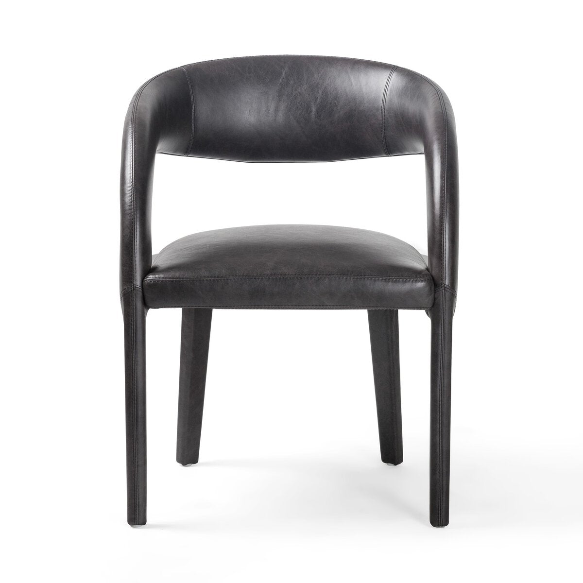 Hawkins Cuero Top Negro Silla de Comedor