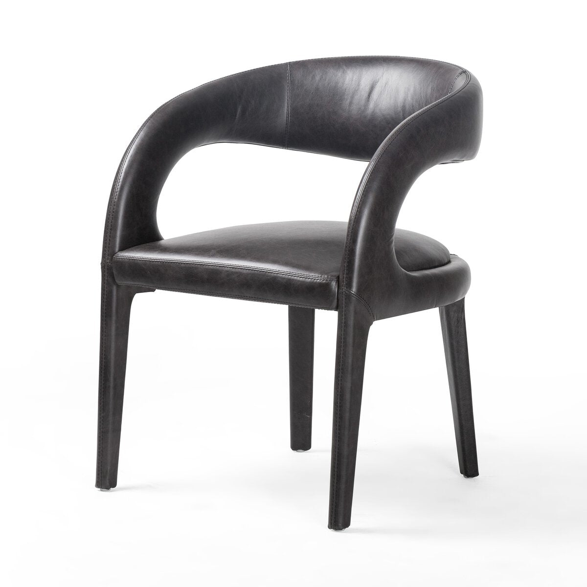 Hawkins Cuero Top Negro Silla de Comedor