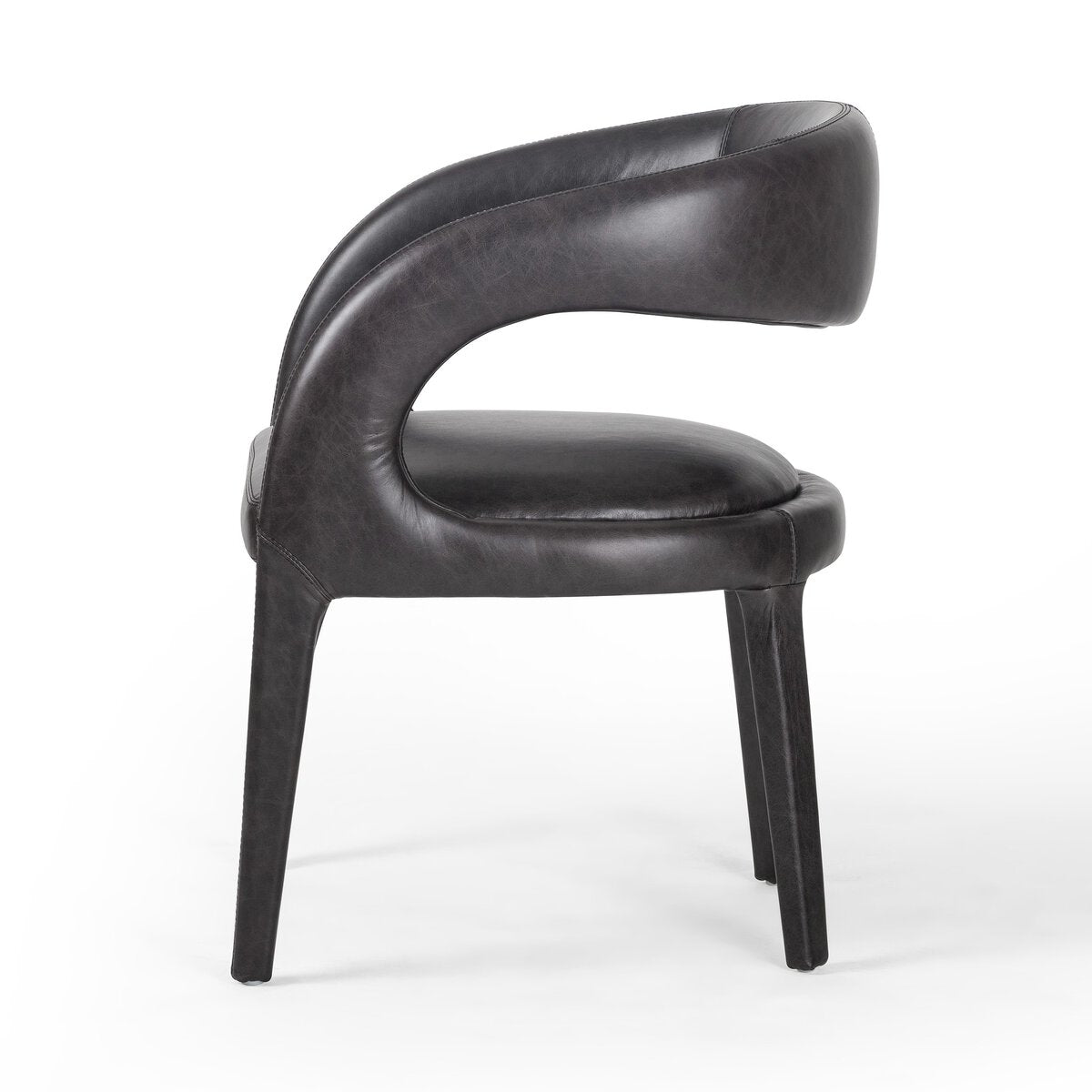 Hawkins Cuero Top Negro Silla de Comedor
