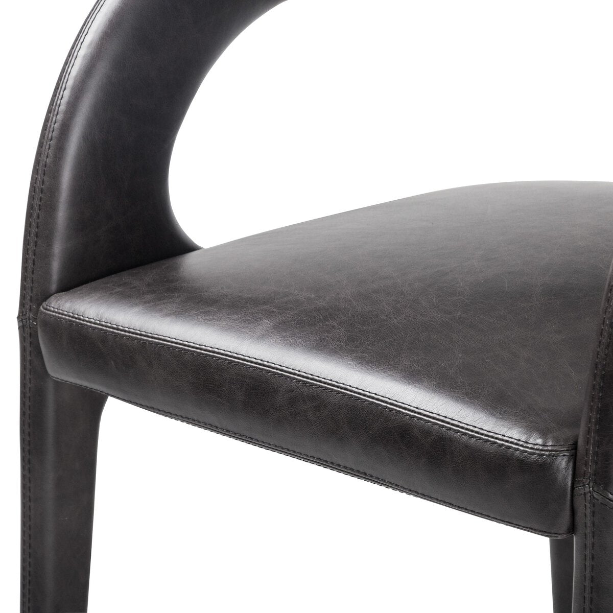 Hawkins Cuero Top Negro Silla de Comedor