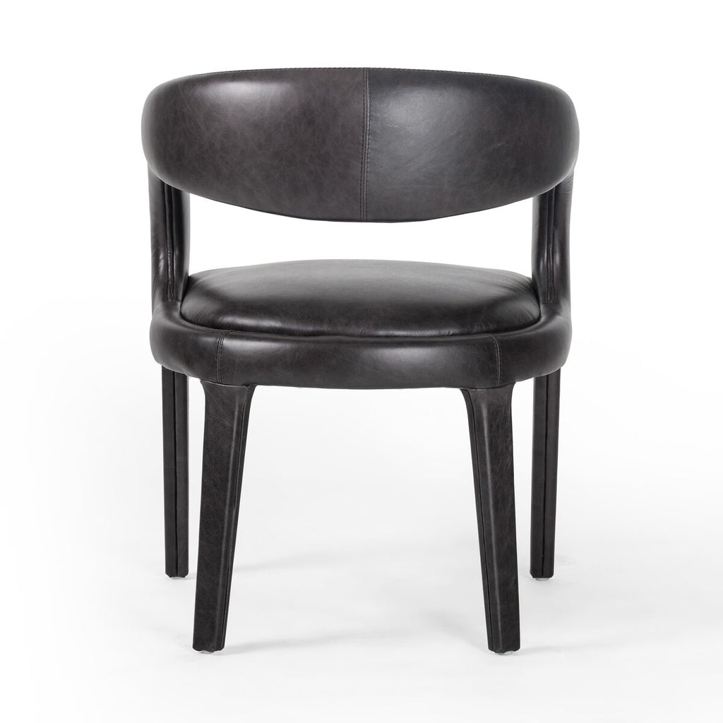 Hawkins Cuero Top Negro Silla de Comedor