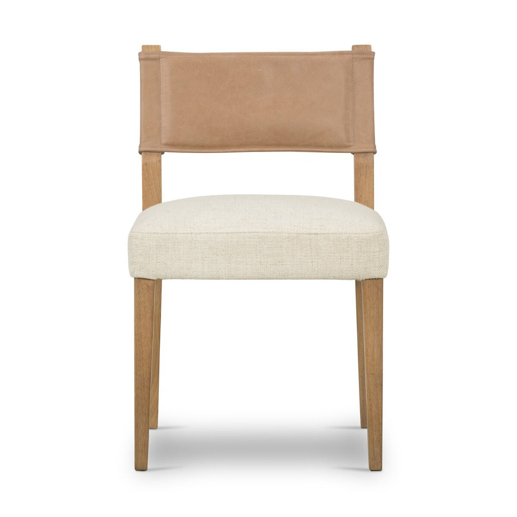 Ferris Cuero Top / Lino Crema Silla de Comedor