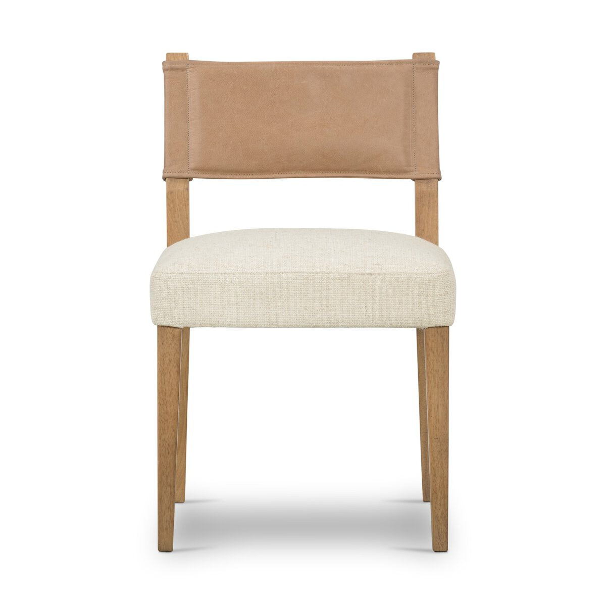 Ferris Cuero Top / Lino Crema Silla de Comedor
