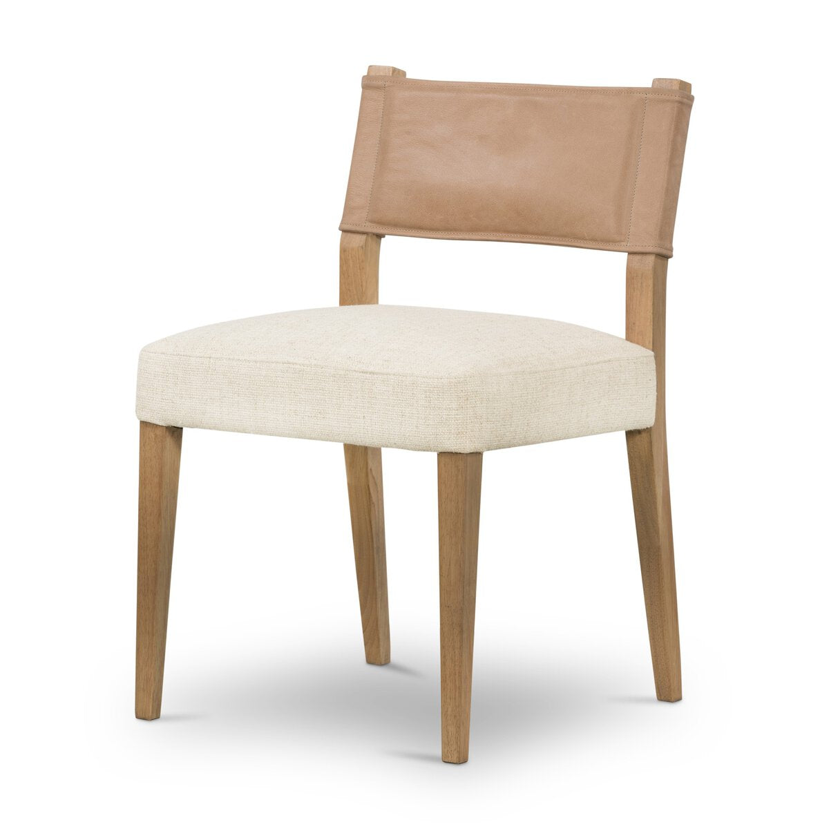 Ferris Cuero Top / Lino Crema Silla de Comedor