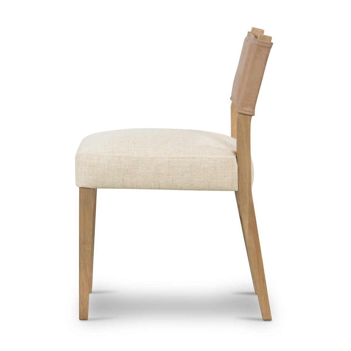 Ferris Cuero Top / Lino Crema Silla de Comedor