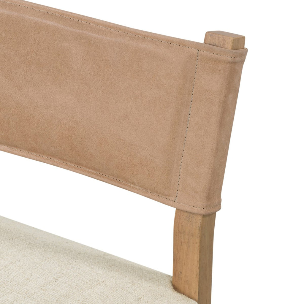 Ferris Cuero Top / Lino Crema Silla de Comedor