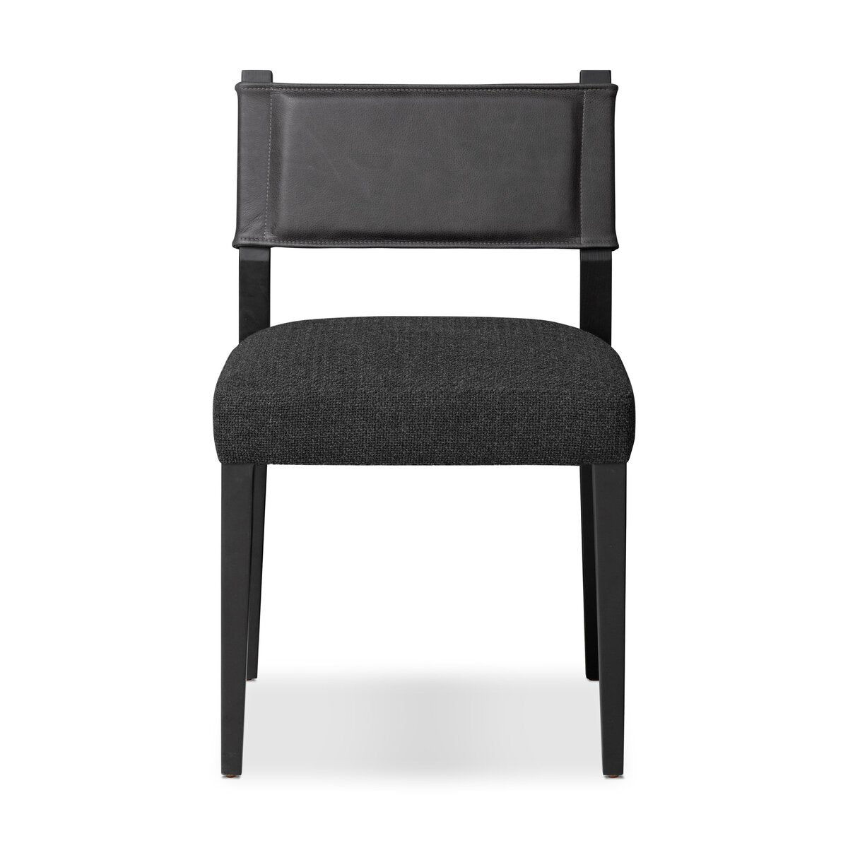 Ferris Cuero Top / Lino Negro Silla de Comedor