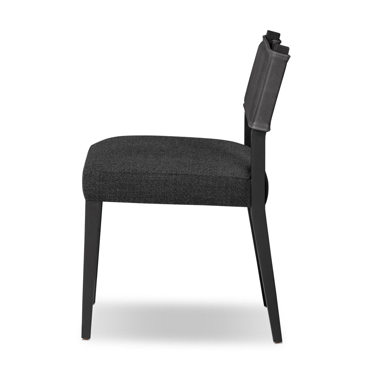 Ferris Cuero Top / Lino Negro Silla de Comedor