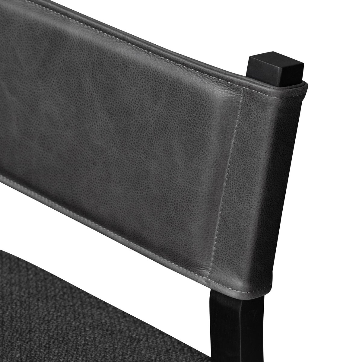 Ferris Cuero Top / Lino Negro Silla de Comedor