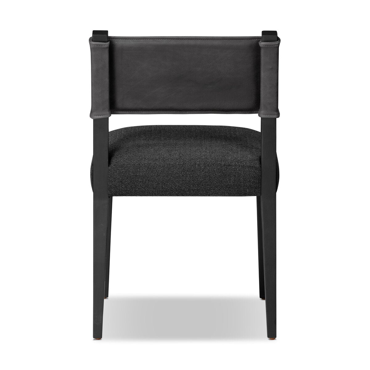 Ferris Cuero Top / Lino Negro Silla de Comedor