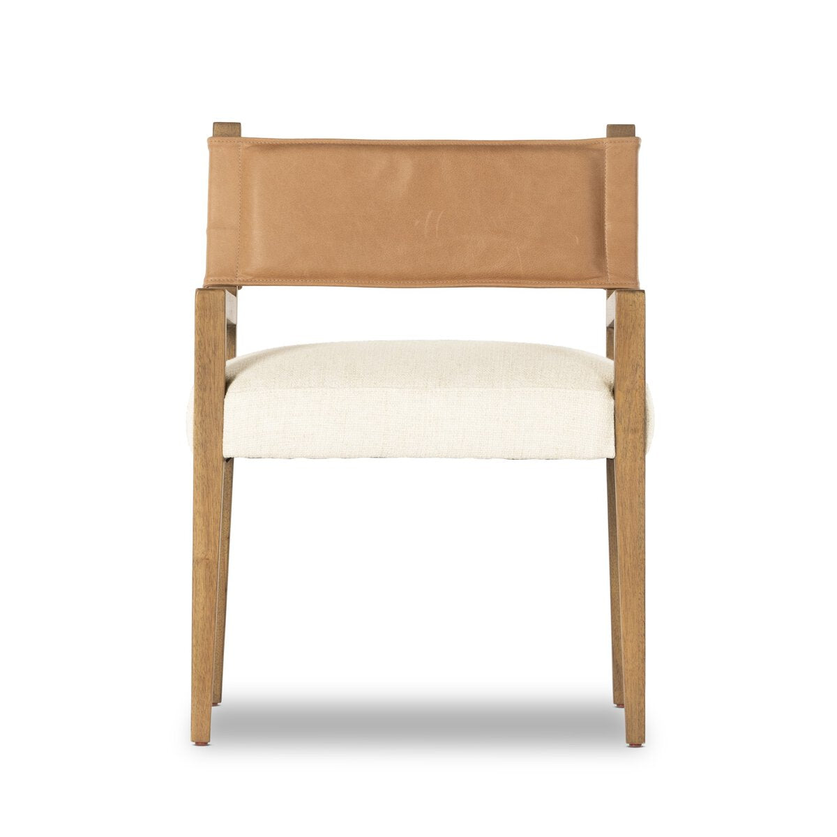 Ferris Cuero Top / Lino Crema Descansa-Brazos Silla de Comedor
