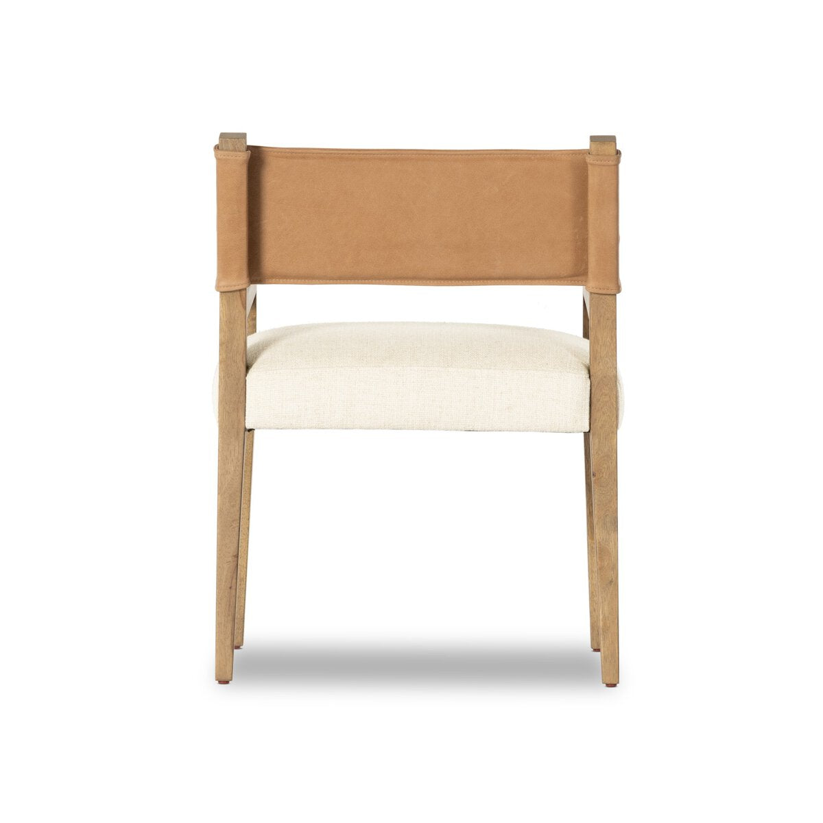 Ferris Cuero Top / Lino Crema Descansa-Brazos Silla de Comedor