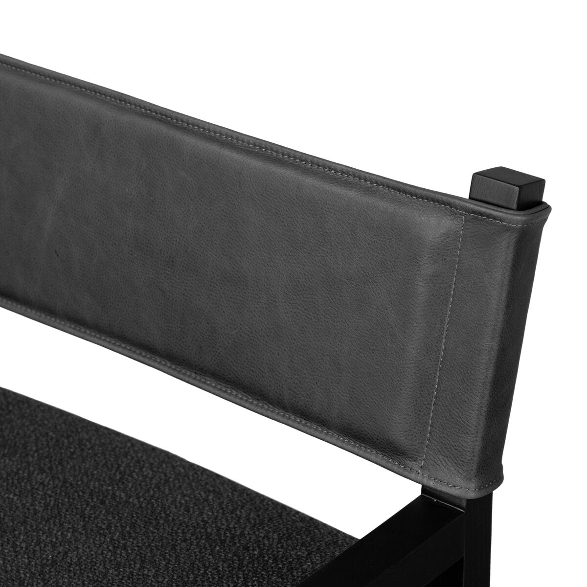 Ferris Cuero Top / Lino Negro Descansa-Brazos Silla de Comedor