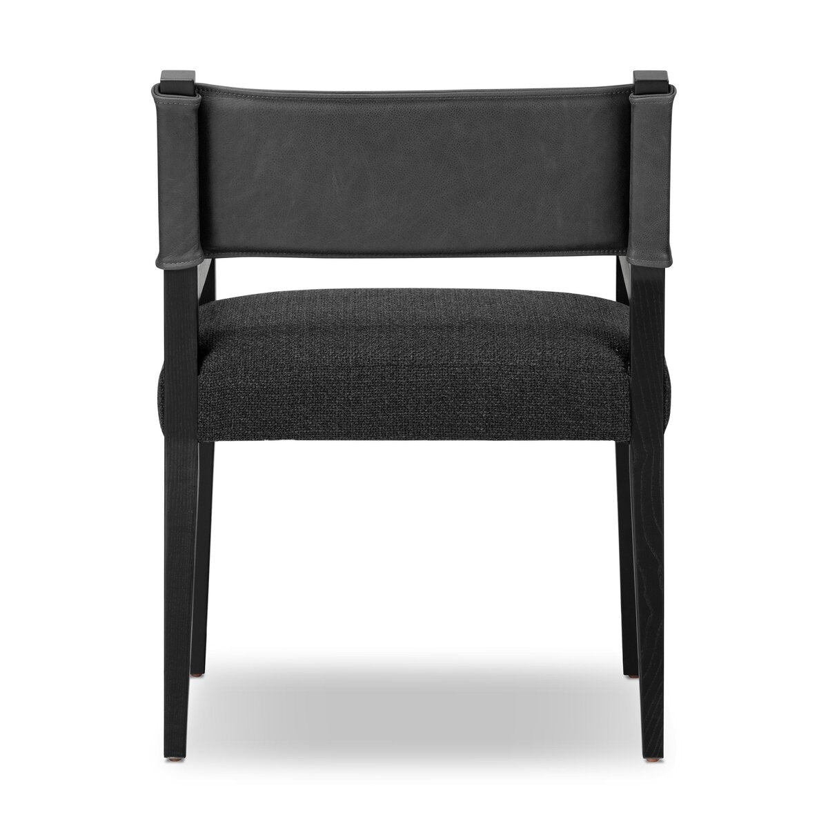 Ferris Cuero Top / Lino Negro Descansa-Brazos Silla de Comedor