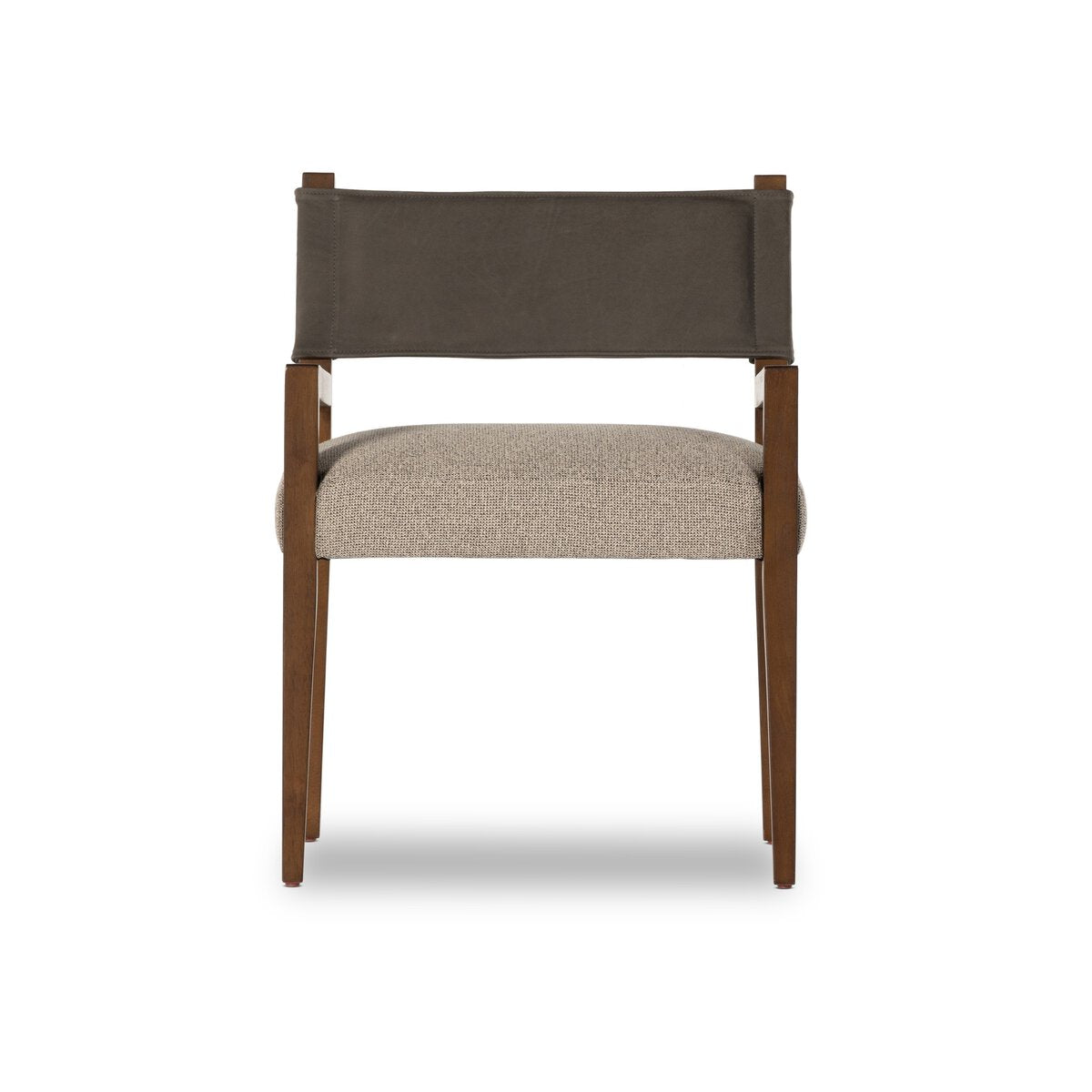 Ferris Cuero Top / Lino Gris Descansa-Brazos Silla de Comedor