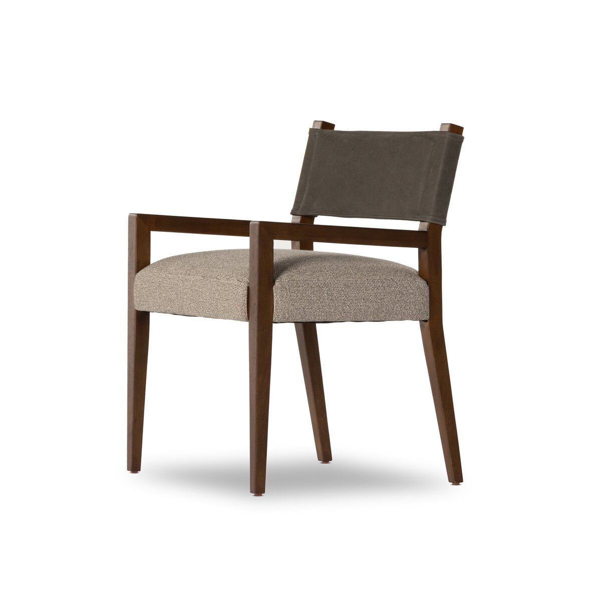 Ferris Cuero Top / Lino Gris Descansa-Brazos Silla de Comedor