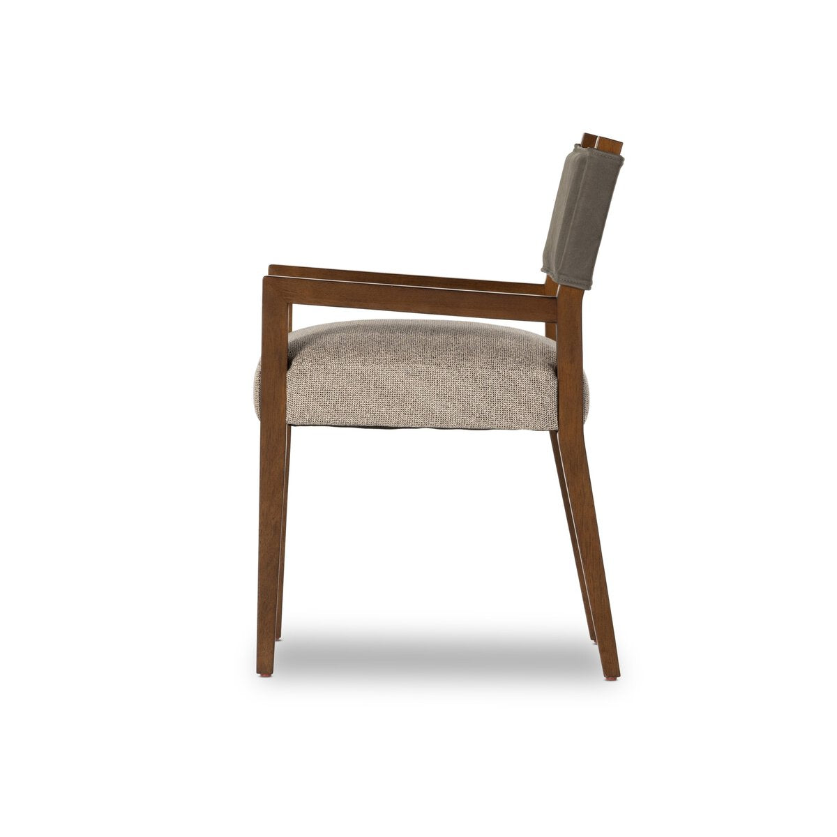 Ferris Cuero Top / Lino Gris Descansa-Brazos Silla de Comedor