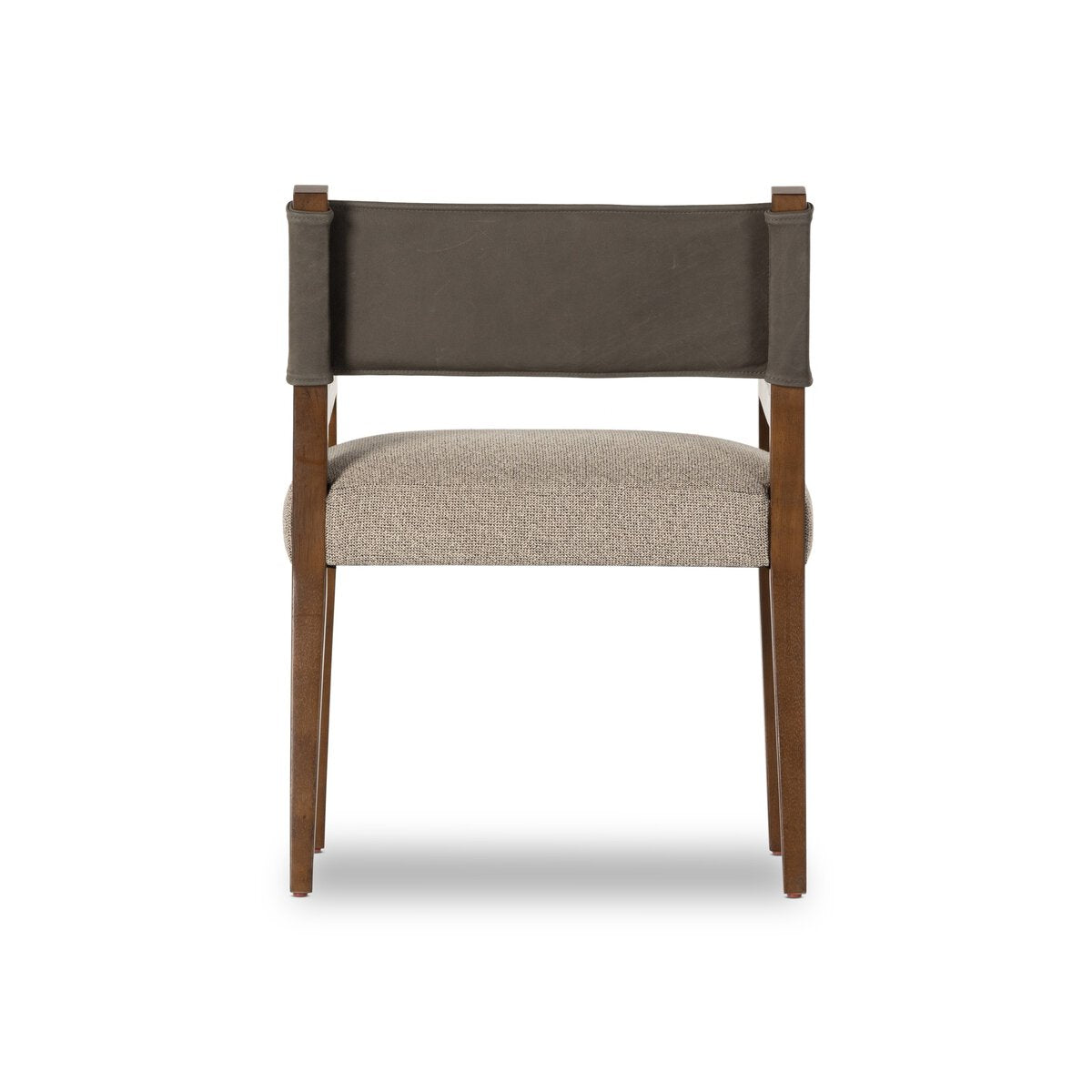 Ferris Cuero Top / Lino Gris Descansa-Brazos Silla de Comedor