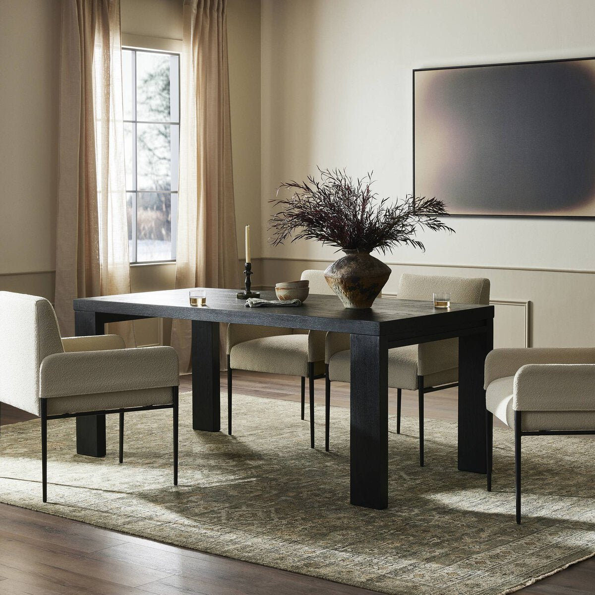 Millie 72” Negro Mesa de Comedor