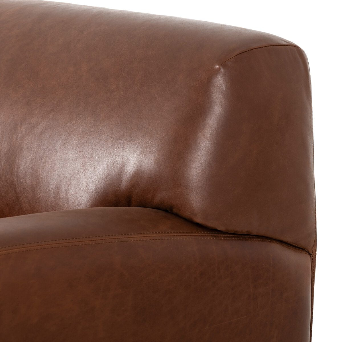 Kent Cuero Top Caoba Sofa