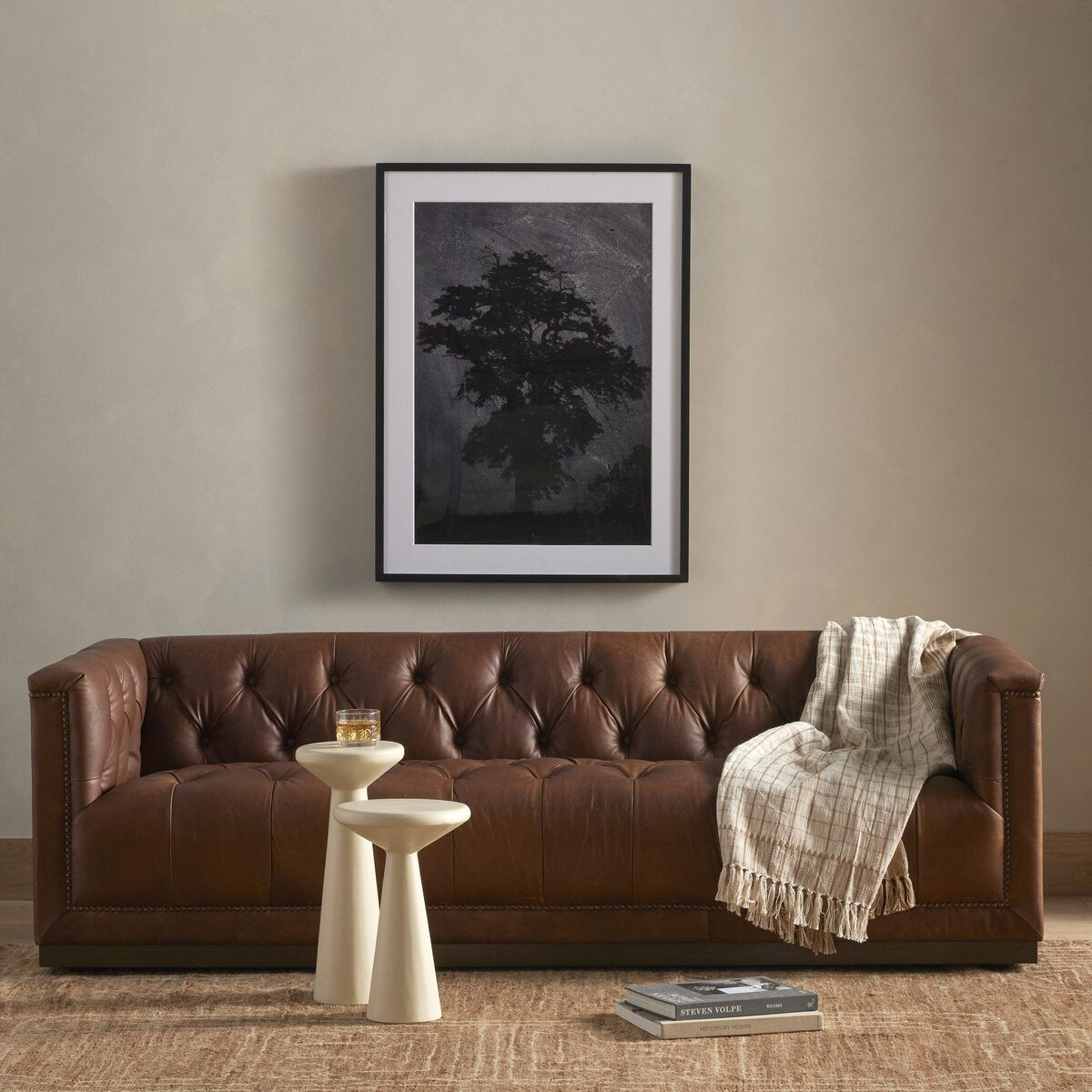 Maxx 86” Cuero Top Café Sofa