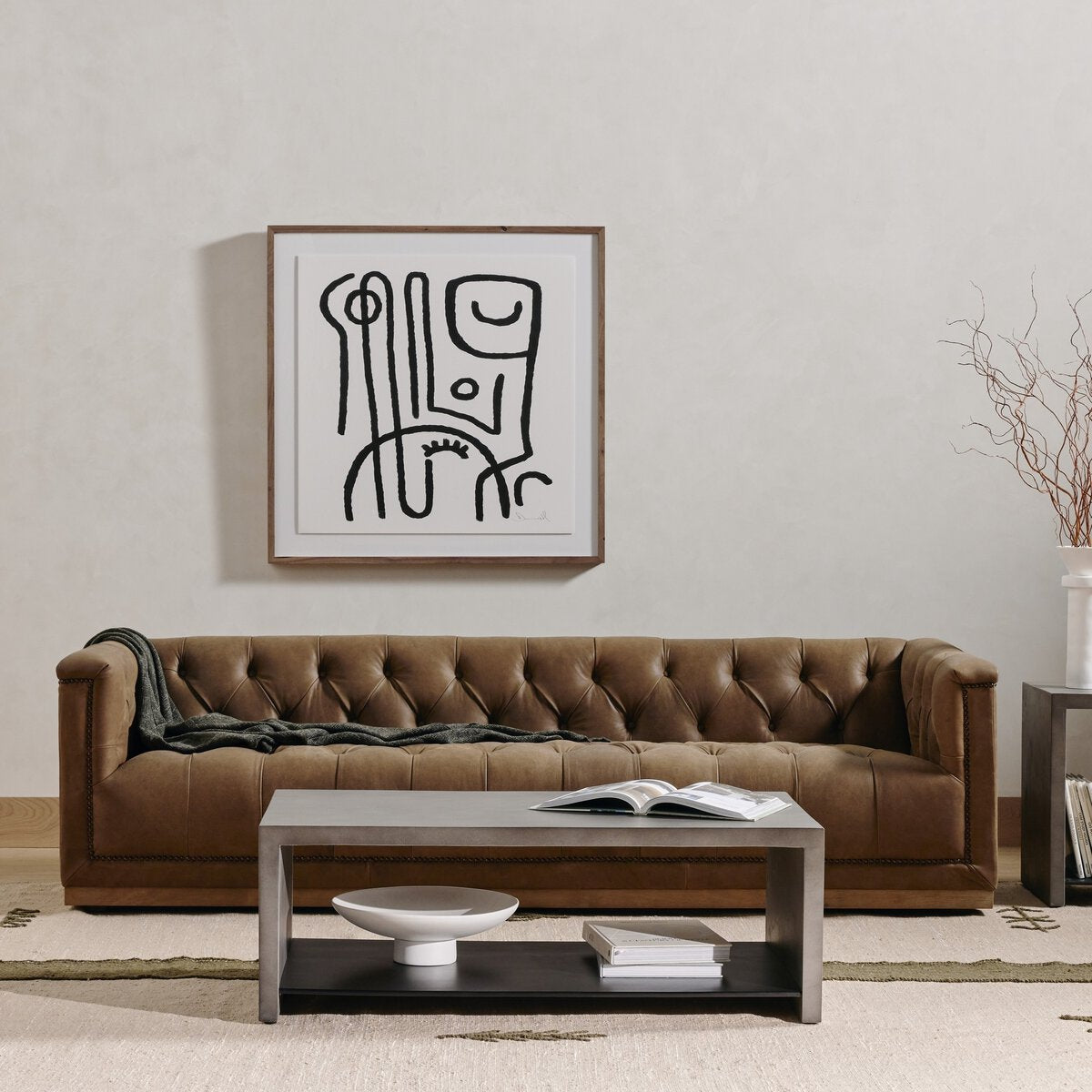 Maxx 95” Cuero Top Umber Grey Sofa
