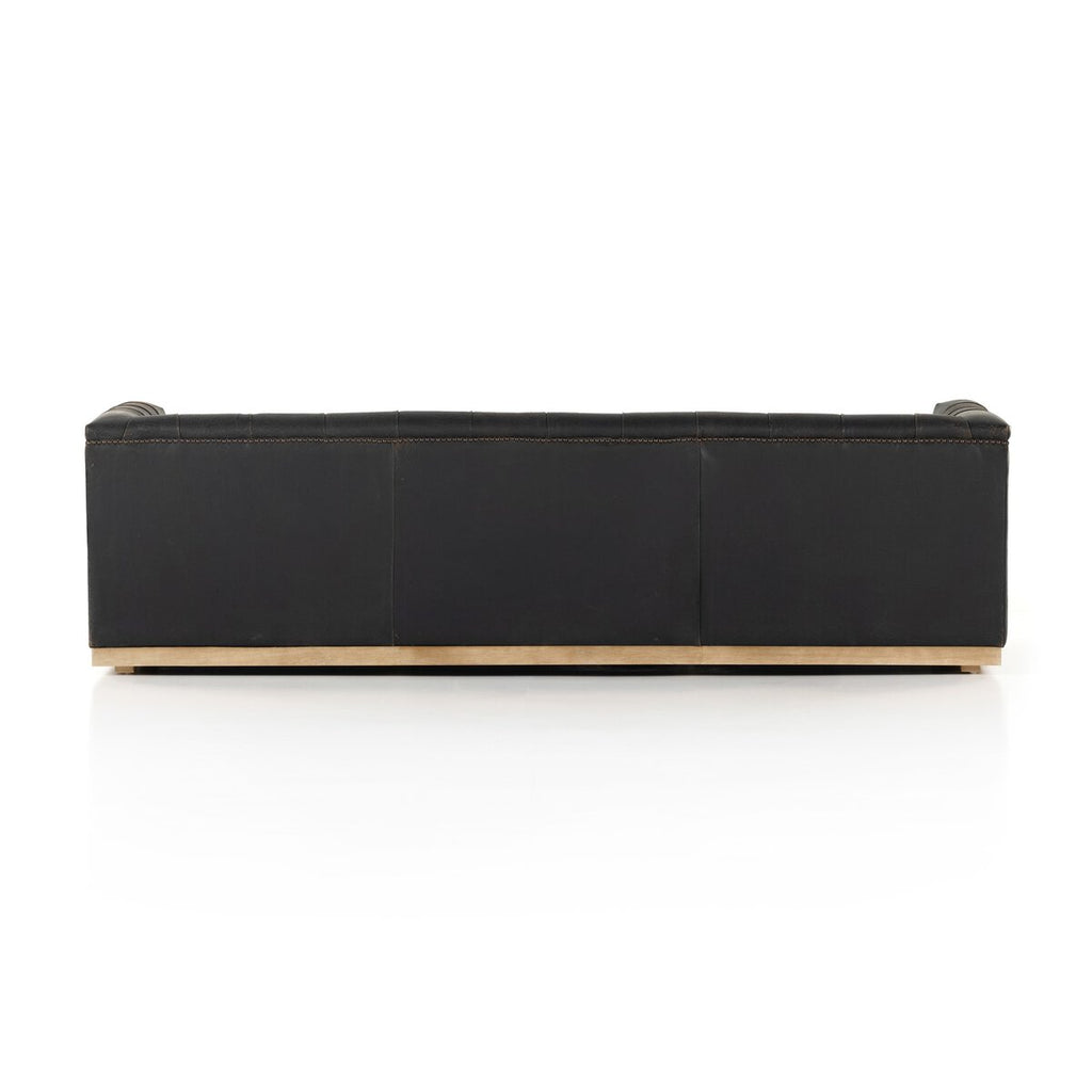 Maxx 95” Cuero Top Negro / Base Clara Sofa