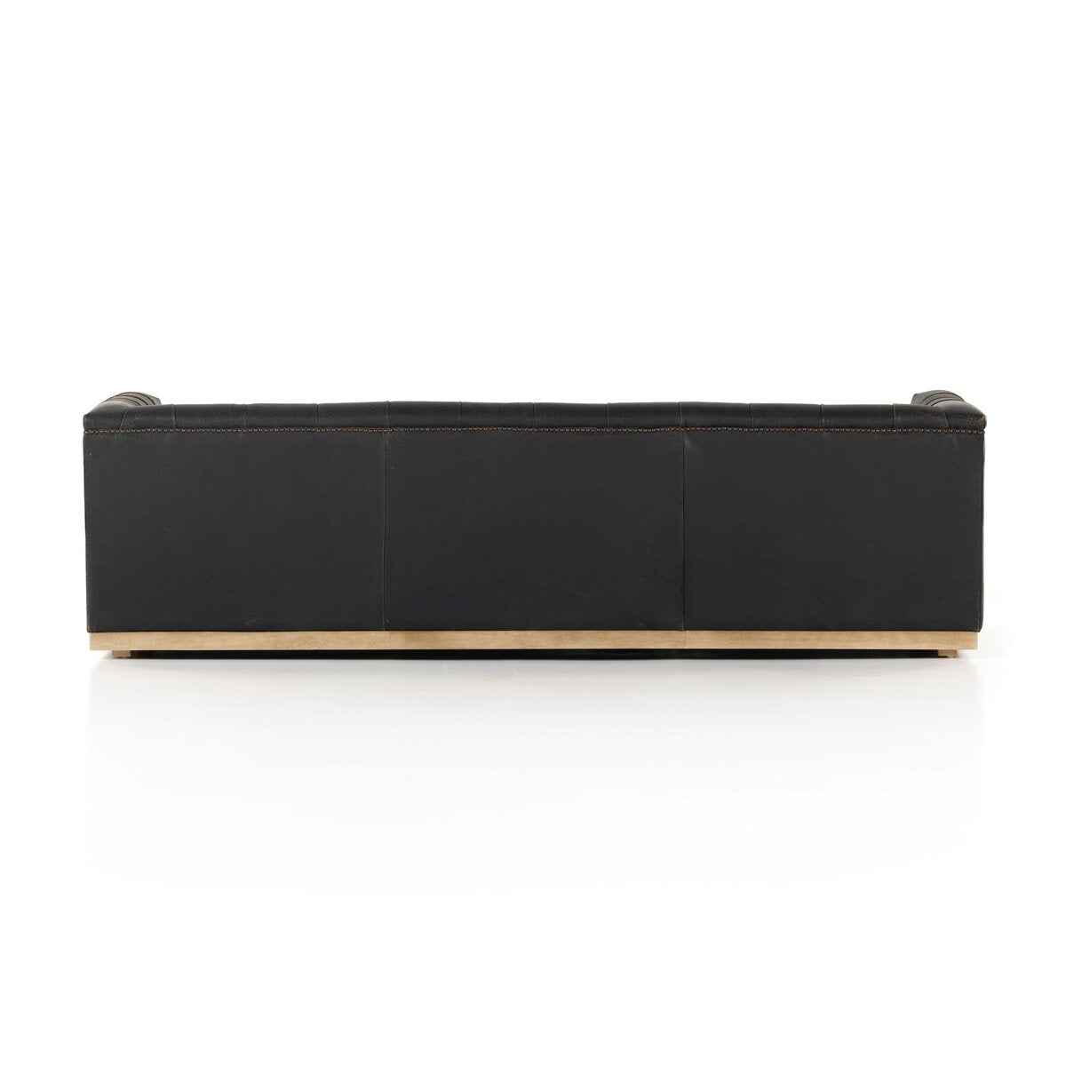 Maxx 95” Cuero Top Negro / Base Clara Sofa