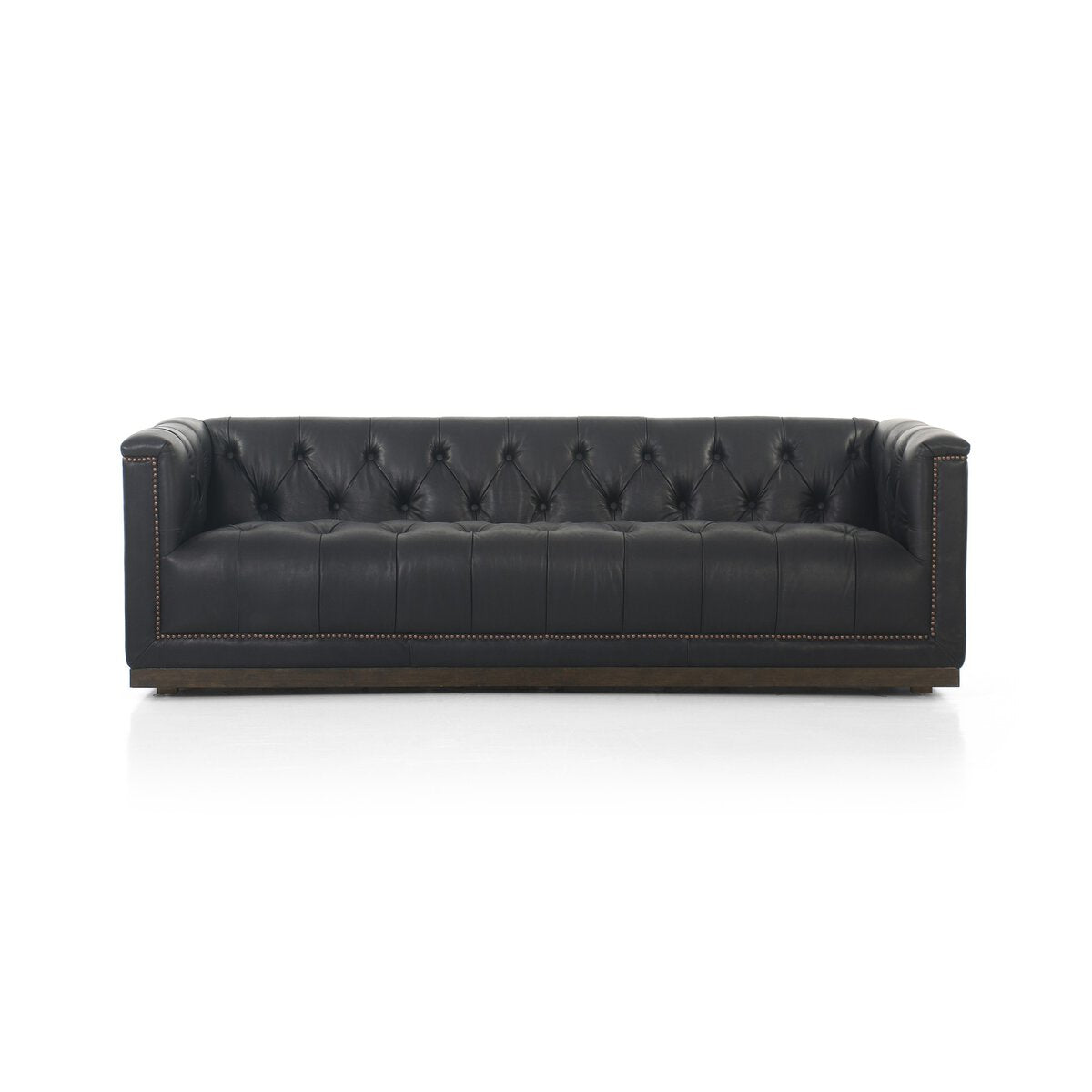 Maxx 86” Cuero Top Negro / Base Oscura Sofa