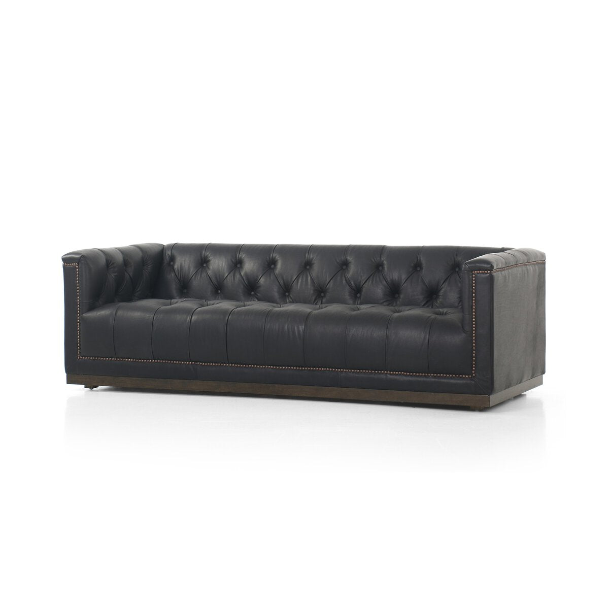 Maxx 86” Cuero Top Negro / Base Oscura Sofa