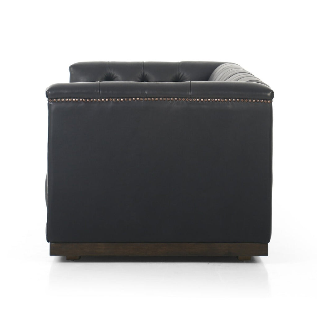 Maxx 86” Cuero Top Negro / Base Oscura Sofa