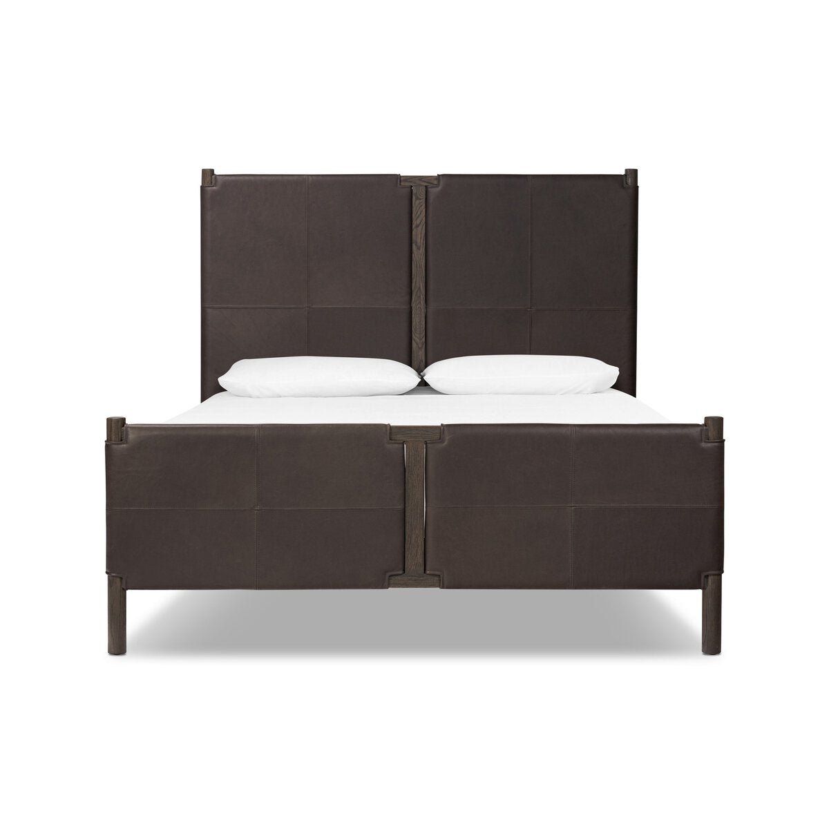 Salado Cuero Top Negro Queen Cama